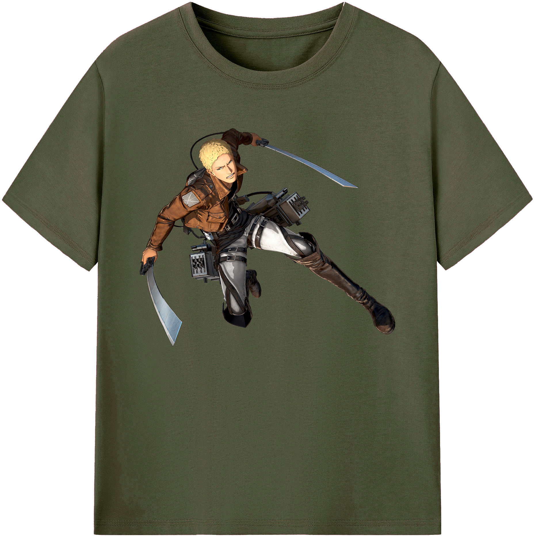 （画像用） 進撃の巨人 ライナー・ブラウン Attack on Titan Reiner Braun 綿100％ メンズ半袖Tシャツ｜肌触りやわらか＆通気性